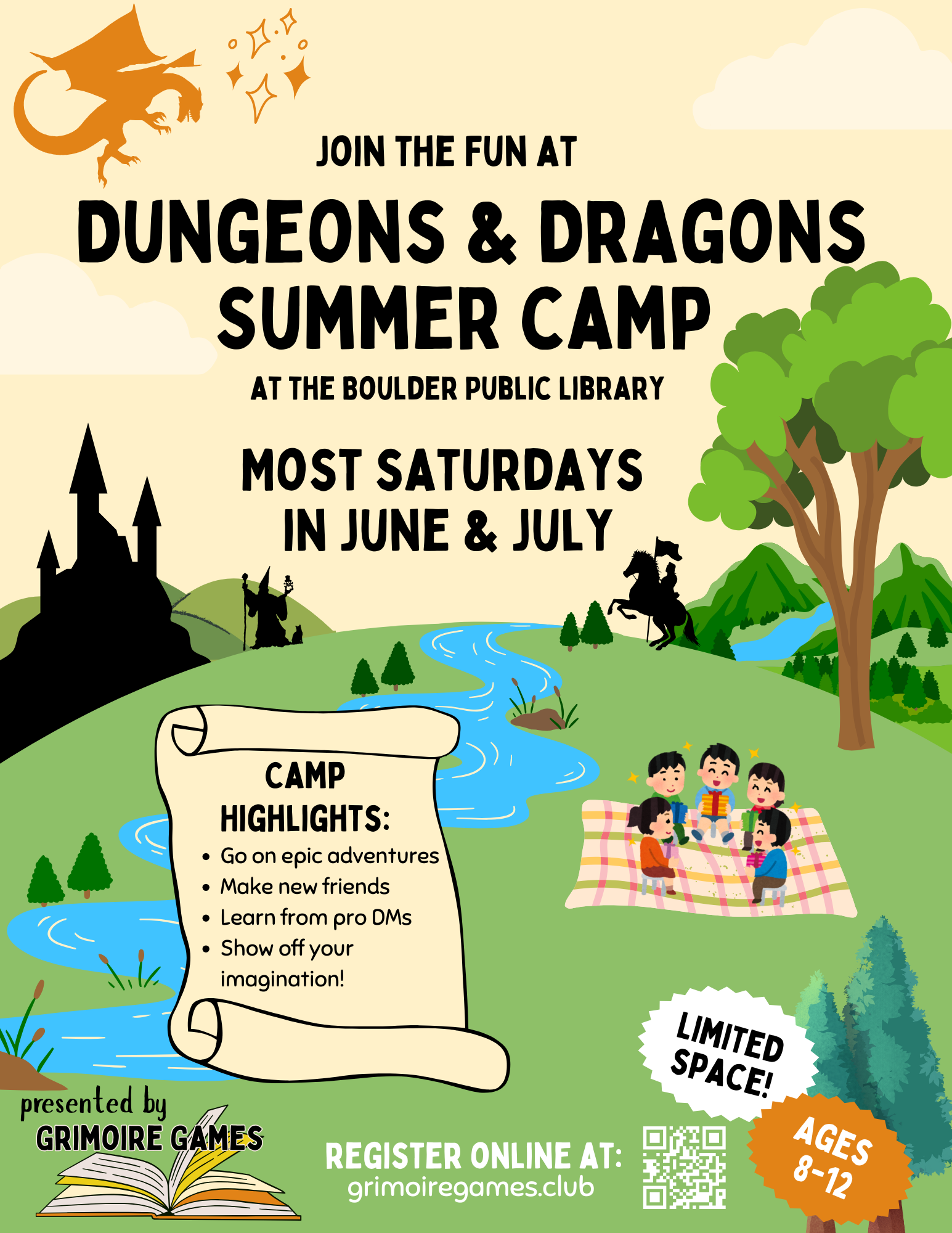Dungeons and Dragons 2025 summer camp poster.